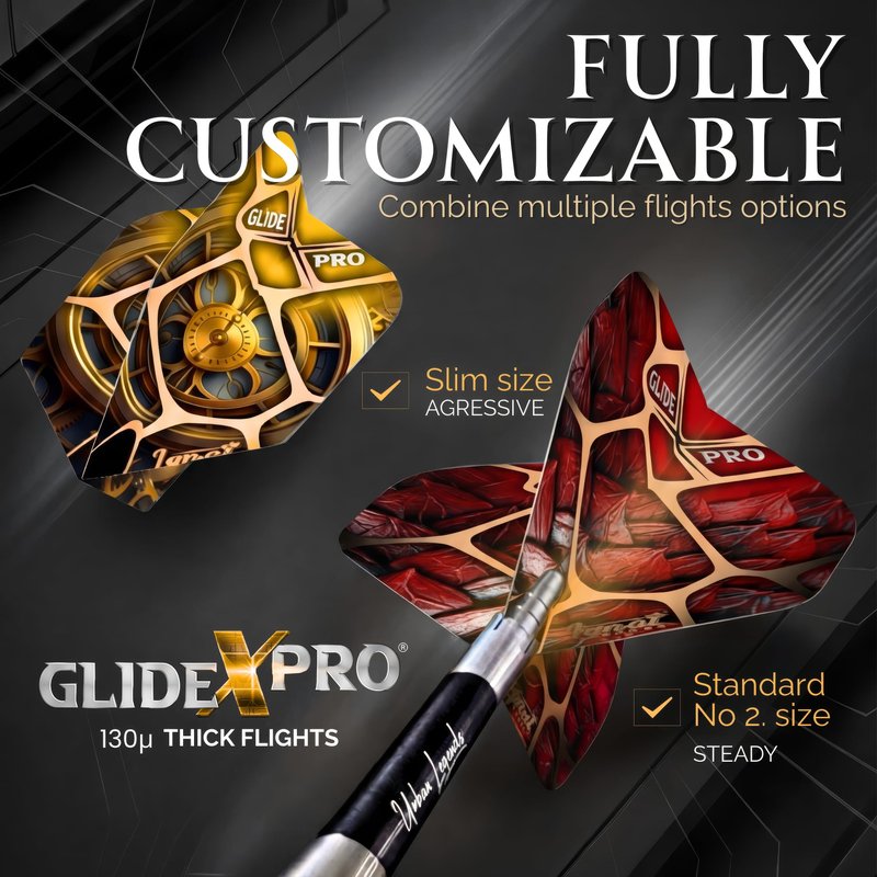 IgnatGames Steel Tip Darts, 12 Pack Urban Legends with Multi-Zone Grips, TwinForce 1.4" Aluminum Shafts, 32 GlideXPro Flights, Magnetic Gift Box