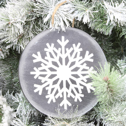 AuldHome Design Chalkboard Sign Ornaments (3 Pack); Jumbo Blackboard Style Round Metal Christmas Signs, Each 8-Inch Diameter