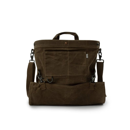 Barebones Harvesting and Gathering Bag - Foraging, Harvest and Fruit Picking Bag with Convertible Straps - Water-Resistant Waxed Canvas Gardening Tool Bag (Dark Khaki)