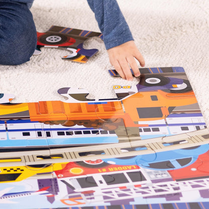 Melissa & Doug Traffic Jam Jumbo Jigsaw Floor Puzzle (24 pcs, 2 x 3 feet Long) - FSC Certified
