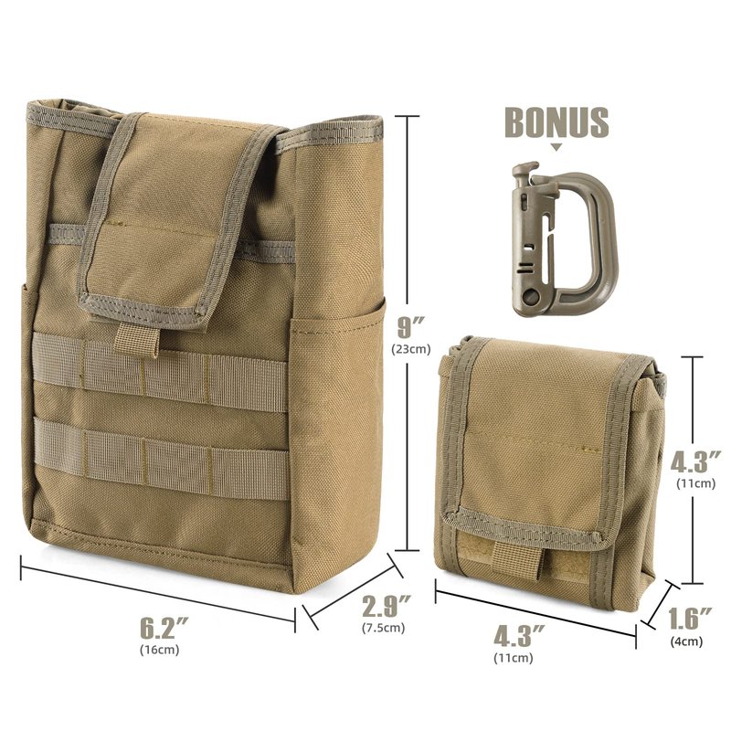 WYNEX Molle Dump Pouch - Tactical Foldable Magazine Utility Roll Up Waist Bag With Drawstring for Belt Pack Accessories