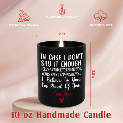 TEEZWONDER Valentines Day Gifts for Her Him - Long Lasting Vanilla Lavender Candle 10 Oz - Romantic Anniversary Wedding Birthday Valentines Gifts for Women Men, Girlfriend Boyfriend Gift Ideas
