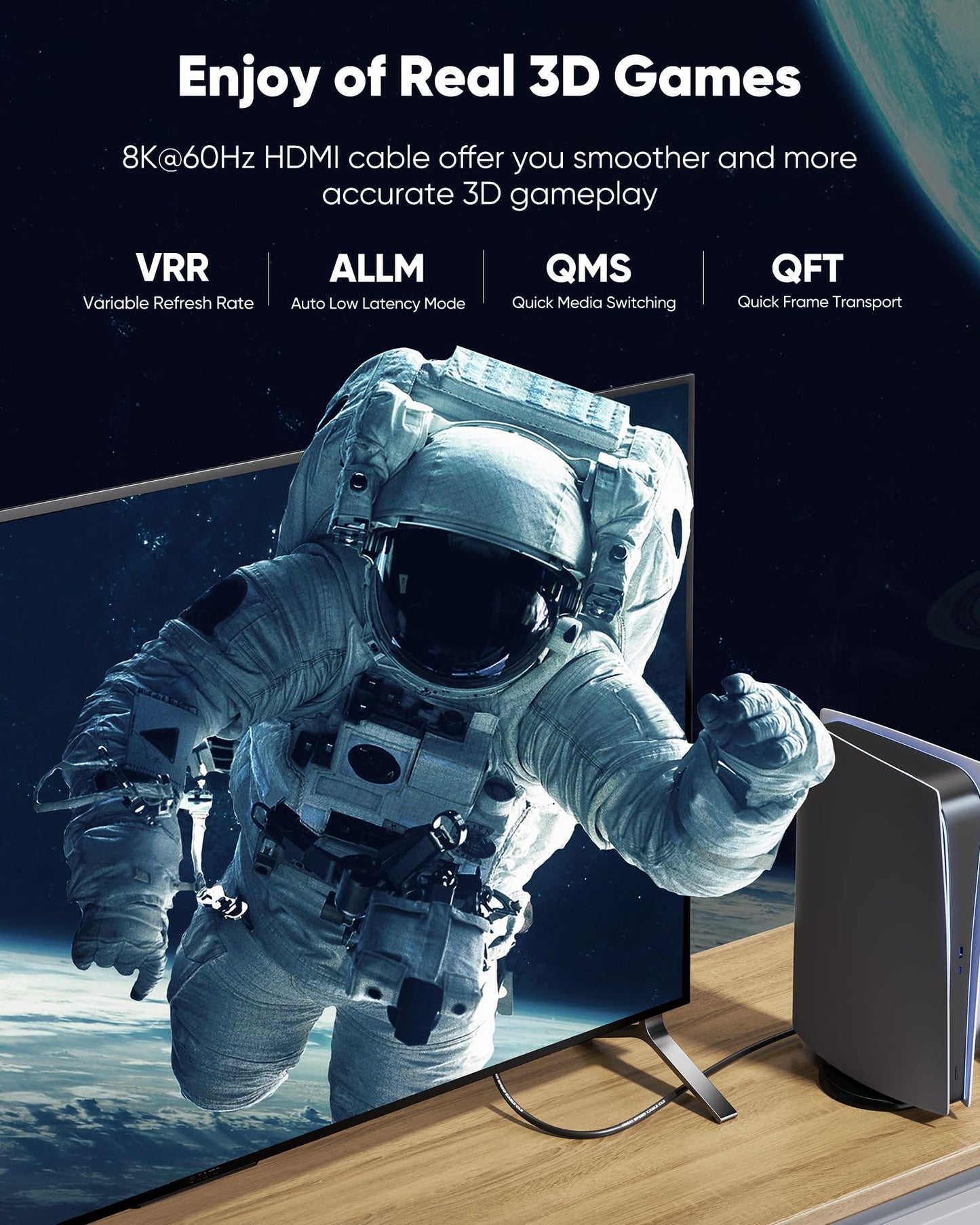 Highwings HDMI Cable 15 FT Long, 4K 8K 10K HDMI 2.1 Cord Ultra High Speed [in-Wall CL3 Rated, 8K@60Hz 4K@120Hz Video 48Gbps], Fit, Durable, Flexible, eARC, HDCP, Compatible for Ethernet SoundBar