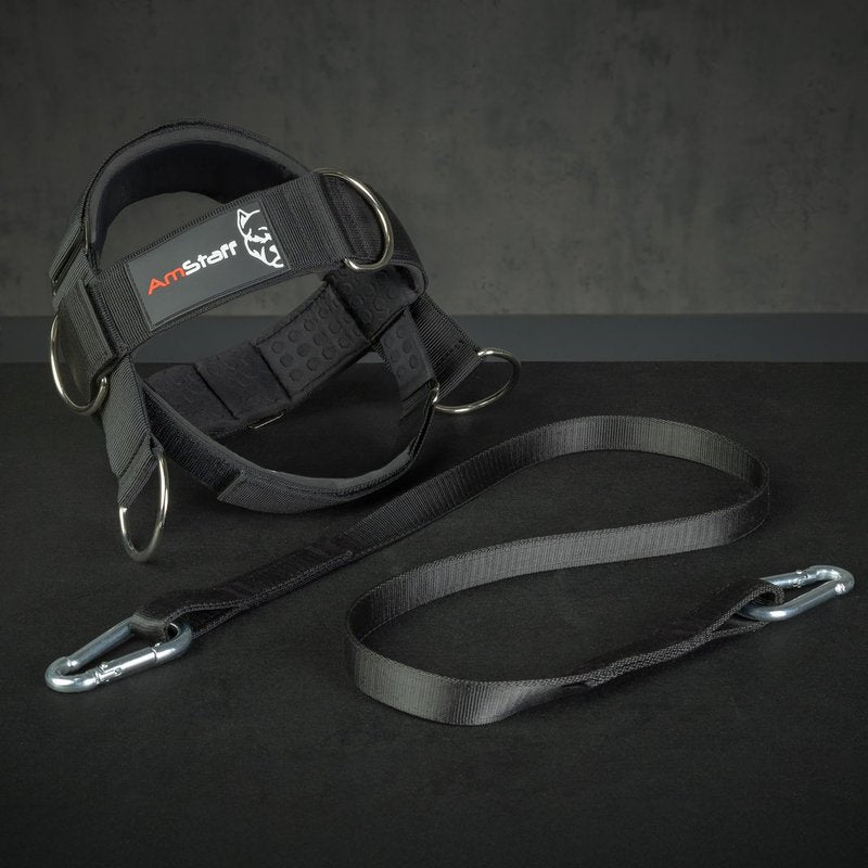 AmStaff Fitness Neck Harness for Weight Lifting – Adjustable Head & Chin Strap for Neck Strength, Muscle Building, Workout Training & Injury Recovery Support