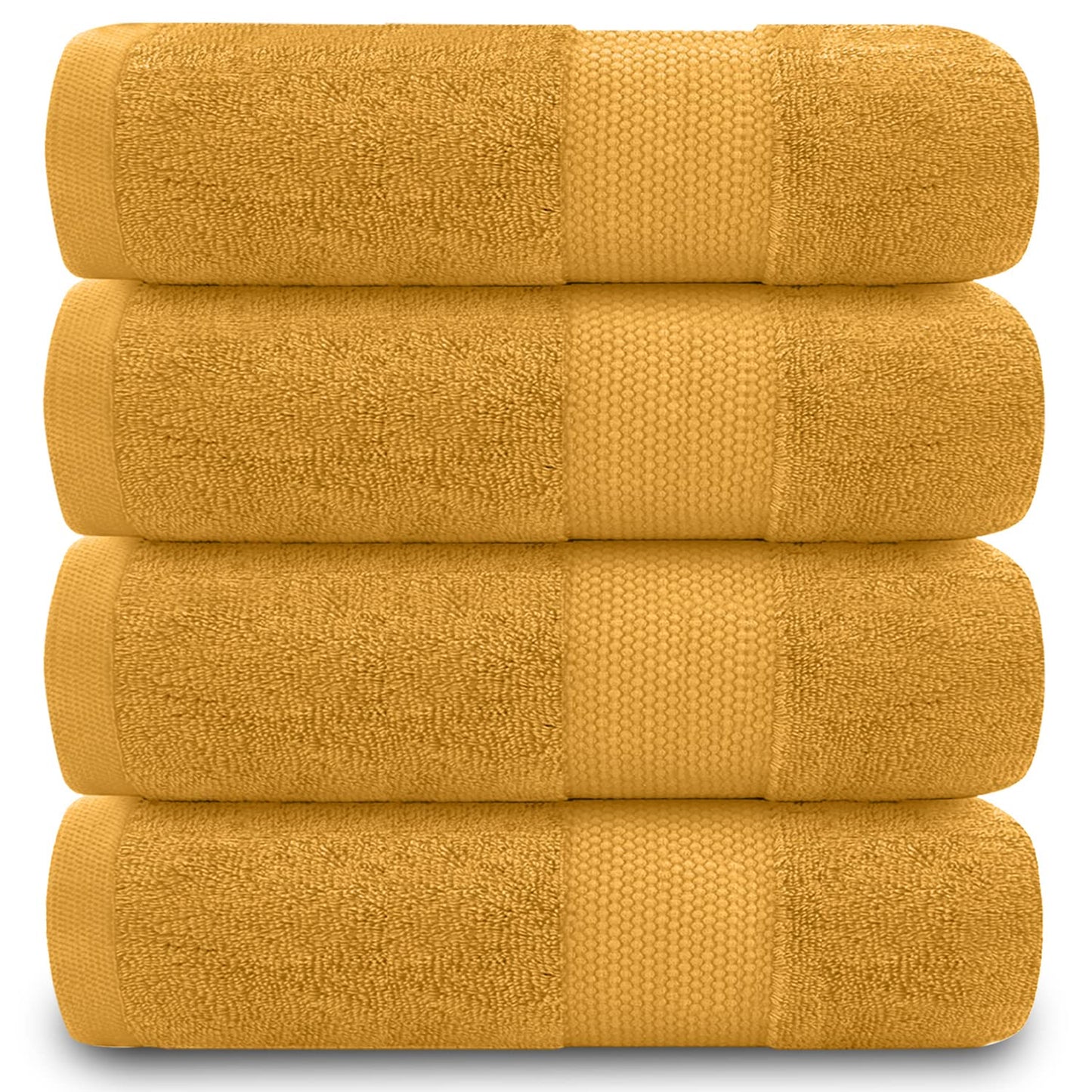 GC GAVENO CAVAILIA Egyptian Cotton Hand Towels Set of 4 - 700 GSM - Ochre - 50x85 cm