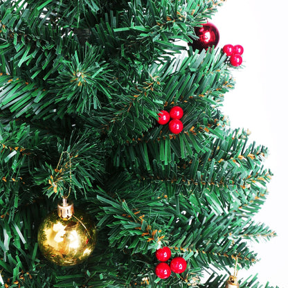 Liecho 24 Inch Tabletop Mini Christmas Tree, Miniature Pine Christmas Tree with Hanging Ornaments, Battery Operated Artificial Xmas Tree, Best DIY Christmas Decorations-Gold