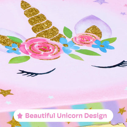 Jewelkeeper Girls Jewellery Box - Unicorn Music Box for Kids with Pullout Drawer, Pink Jewellery Organizer for Girls with Rainbow Design, Plays The Beautiful Dreamer Tune - 15x10.8x8.6 cm