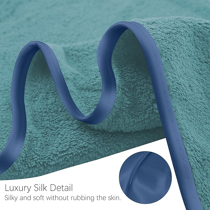 TENSTARS Silk Hemming Bath Towels