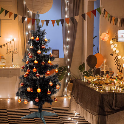 Lulu Home Halloween Ball Ornaments, 34 Ct 1.57" Pre-Strung Hanging Ornament Decorations, Shatterproof Plastic Balls for Holiday Party Wreath Garlands Trees, Orange