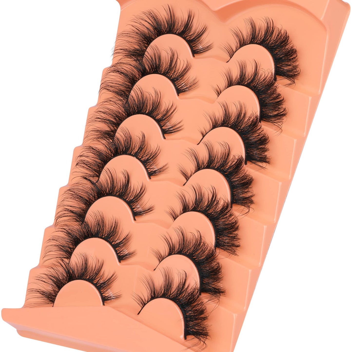 False Eyelashes Wispy Lashes Natural Look Fake Eyelashes Cat Eye Lashes Mink Fluffy Strip False Lashes Fox Eye Lashes Pack 7 Pairs ALICROWN