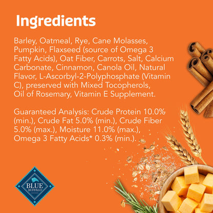 Blue Buffalo Boo Bars Crunchy Dog Biscuits, Natural Halloween-Shaped Treats, Pumpkin & Cinnamon Recipe, 11-oz Bag