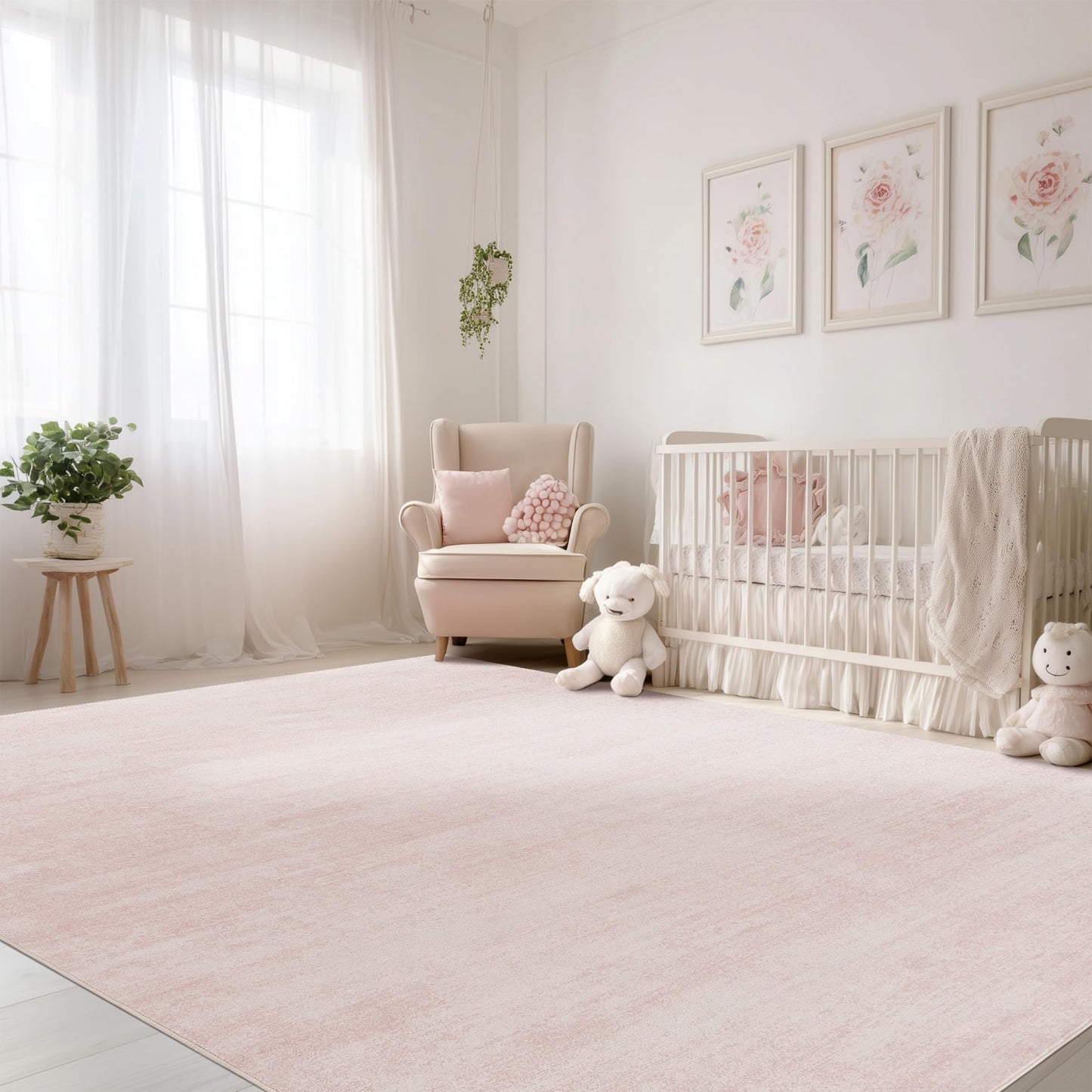 4x6 Rug for Girls Room, Washable Non Slip Boho Modern Pink Small Area Rugs for Entryway Bathroom Bedroom Kitchen