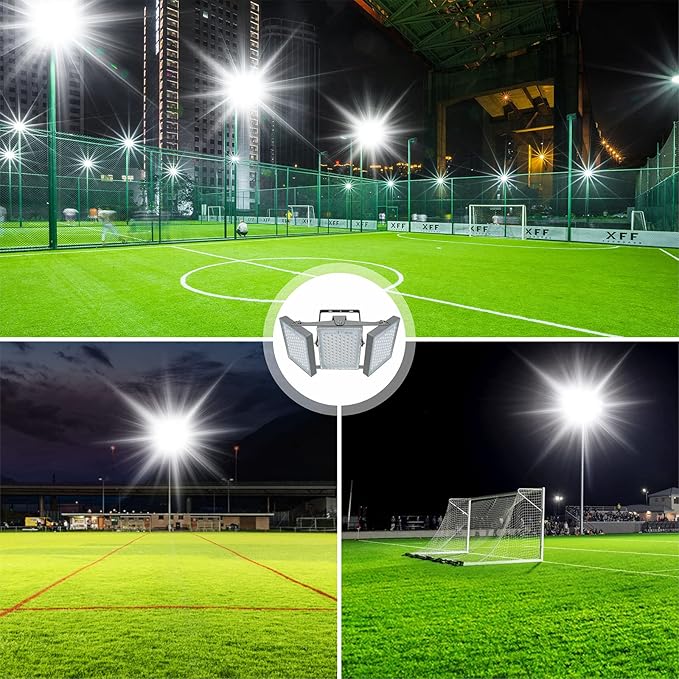 STASUN LED Flood Light Outdoor, 450W 40500lm Outdoor Lighting with 330° Wider Lighting Angle, 5000K, 3 Adjustable Heads, IP66 Waterproof LED Security Area Lights for Yard, Stadium, Parking Lot
