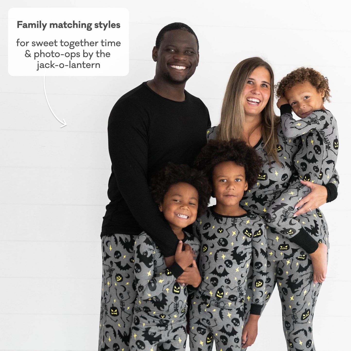 Little Sleepies Two-Piece Halloween Pajamas Set for Boys & Girls, Viscose from Bamboo Toddler Pajamas, Family Matching PJs, Glowing Ghouls, 9-10