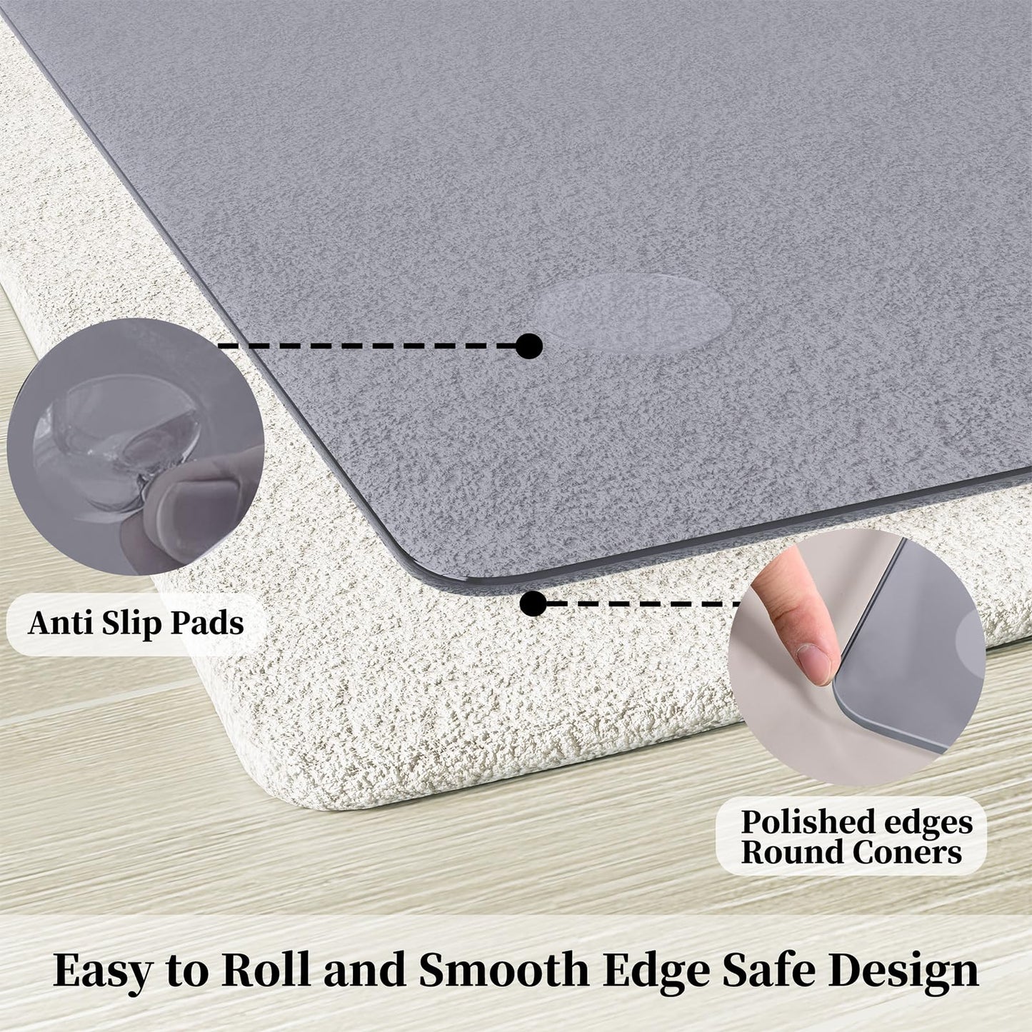 FlyEcho Glass Chair Mat 46" x 46" Heavy Duty Tempered Glass Office Chair Mat, Glass Floor Mat with Round Corner and Polished Edge for Smooth Glide, Carpet Hardwood Floor Protector