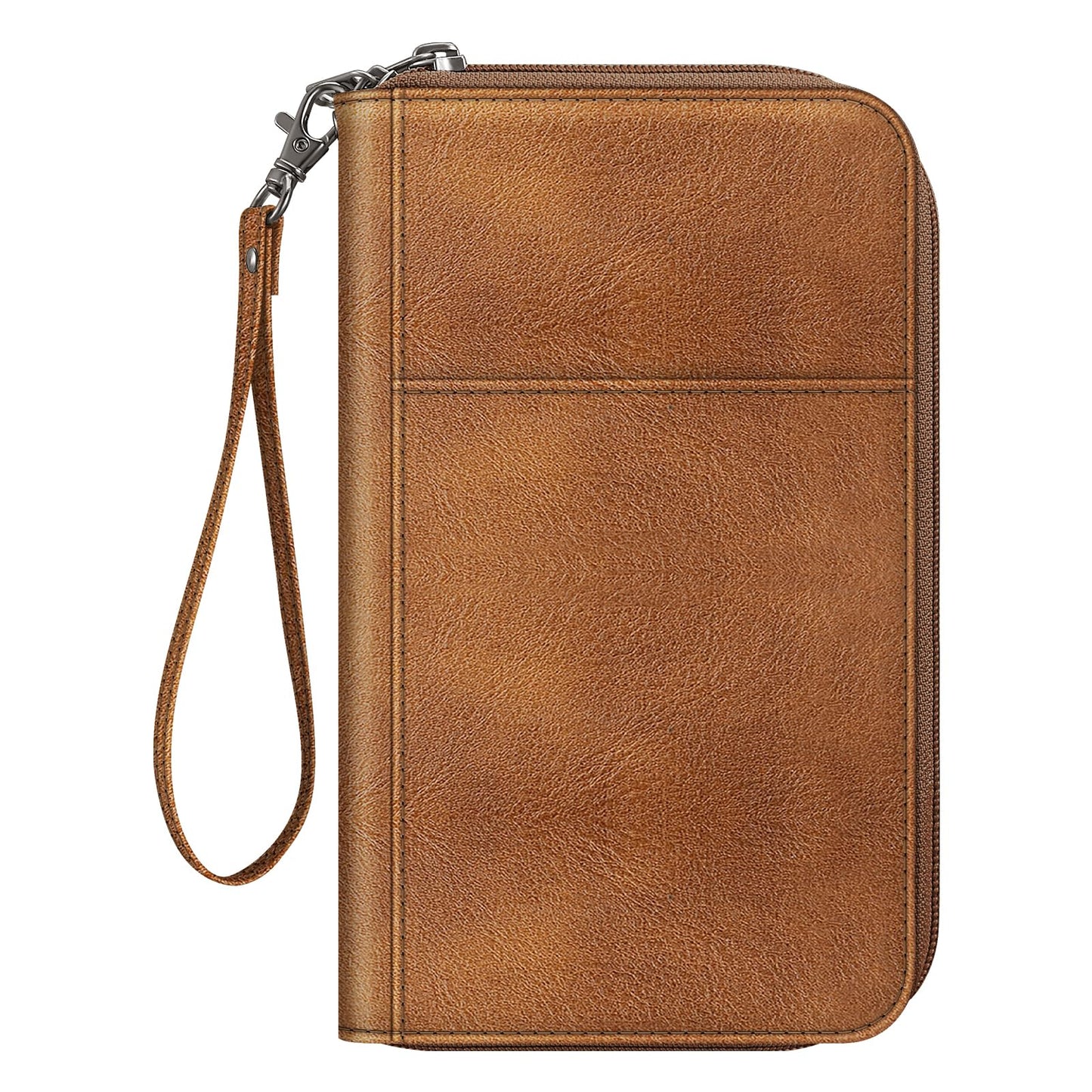Fintie Passport Holder Travel Wallet for Family, RFID Blocking Travel Document Organizer Clutch Bag for Passports, Business Cards, Credit Cards, Boarding Passes, Brown