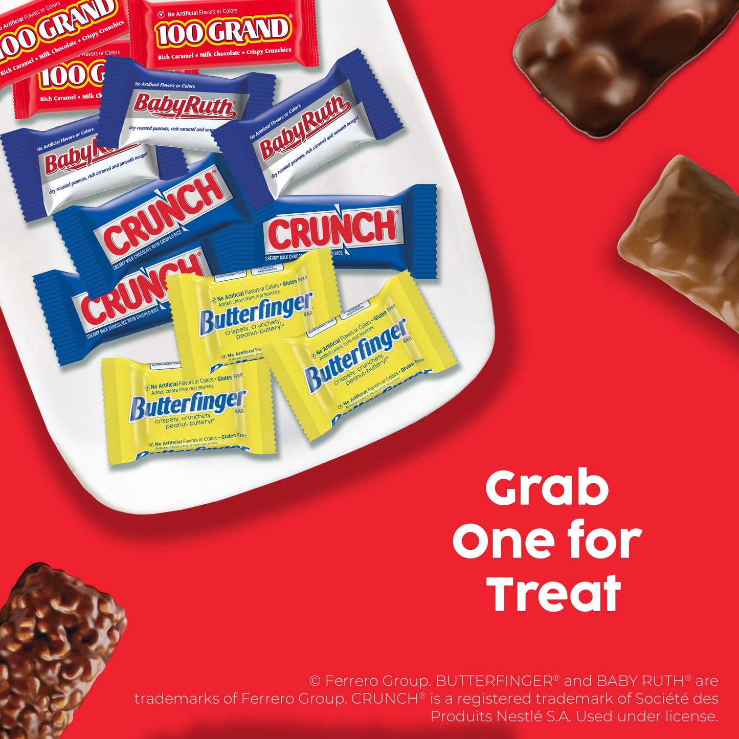 Butterfinger, CRUNCH, Baby Ruth, 100 Grand Minis, Assorted Candy Bars, Great for Sharing, Bulk 135 Count Pack, 55.3 oz