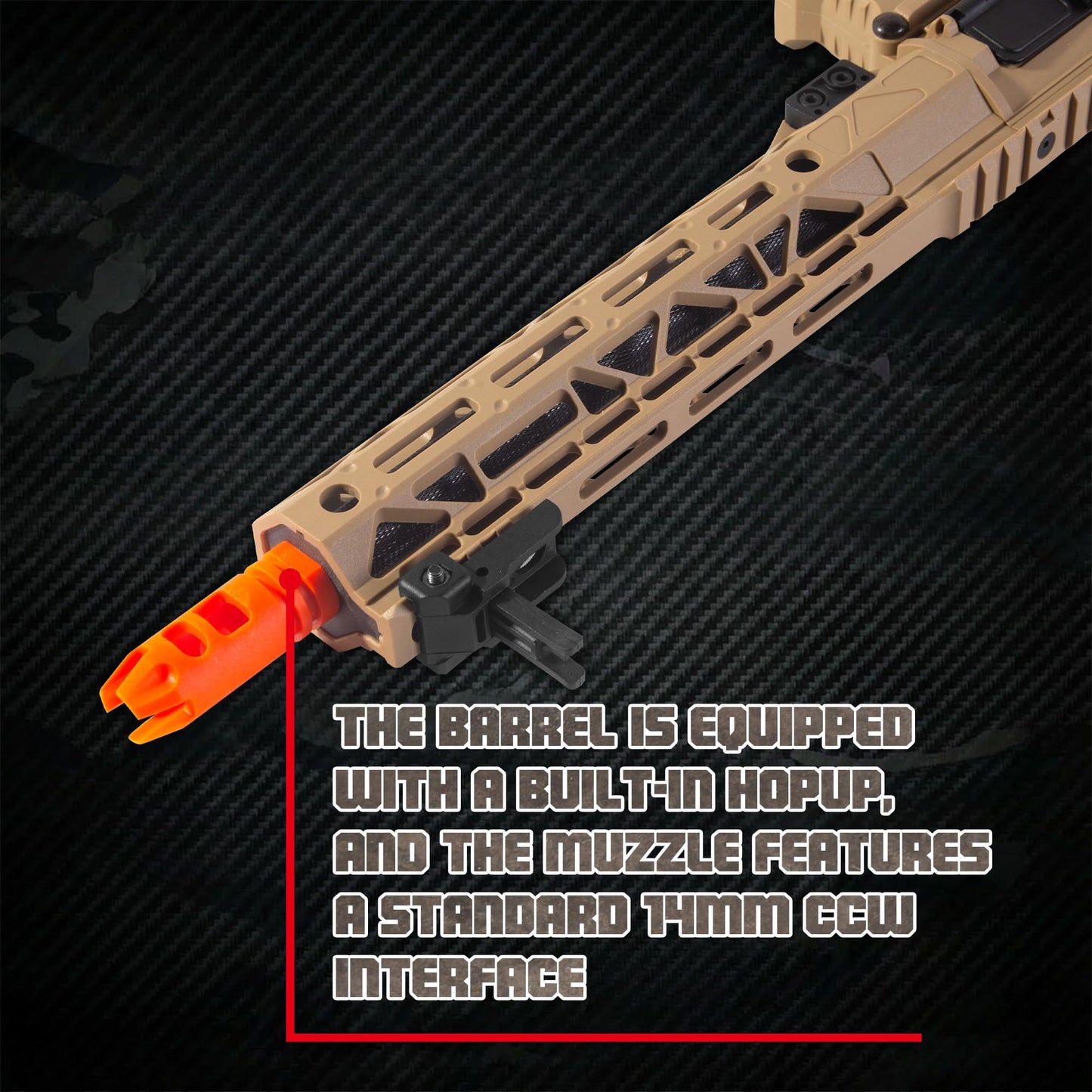 EMERBU Pro-Grade Splatter Gel Ball Blaster ARP9 Plus - Metal and Nylon Body - Metal Gearset - Semi and Full Automatic Splat 12 Orby per Second - 7.4V Rechargeable Battery Powered - for Ages 15+(TAN)