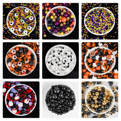 Edible Halloween Pumpkin Sprinkles,Orange Pearls Mix White Ghost,130g/4.58oz,Black Bat Monster,Pearls and Jimmies Mixed,Perfect for Cake Decorations, Baking, Ice Cream, Cookies, Cupcake Topper,Halloween Thanksgiving Children's Party Supplies