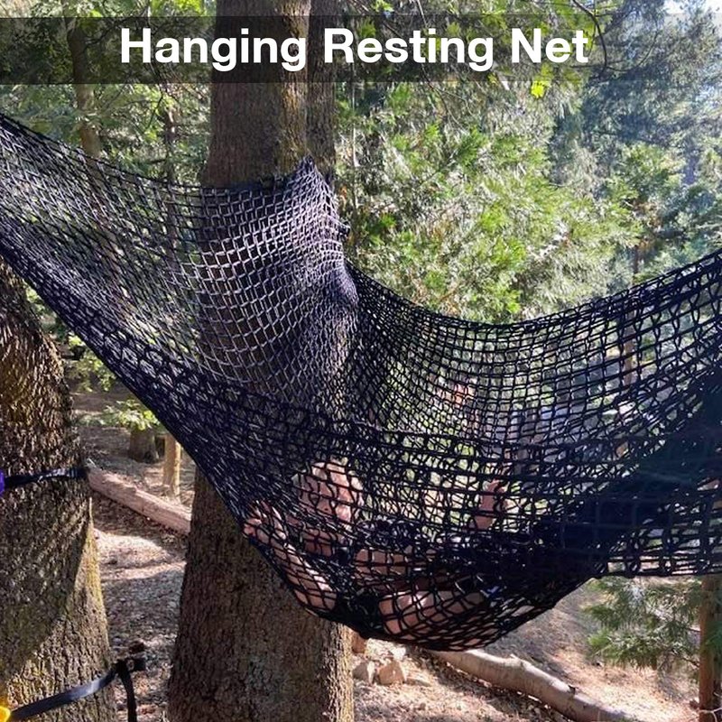 Jalunth Kids Playground Play Safety Net - Climbing Cargo Net Treehouse Accessories Outdoor Equipment Set Double Layers Heavy Duty Backyard Net Bridge for Tree House Tree Fort Back Yard (6.5' x 9.8')