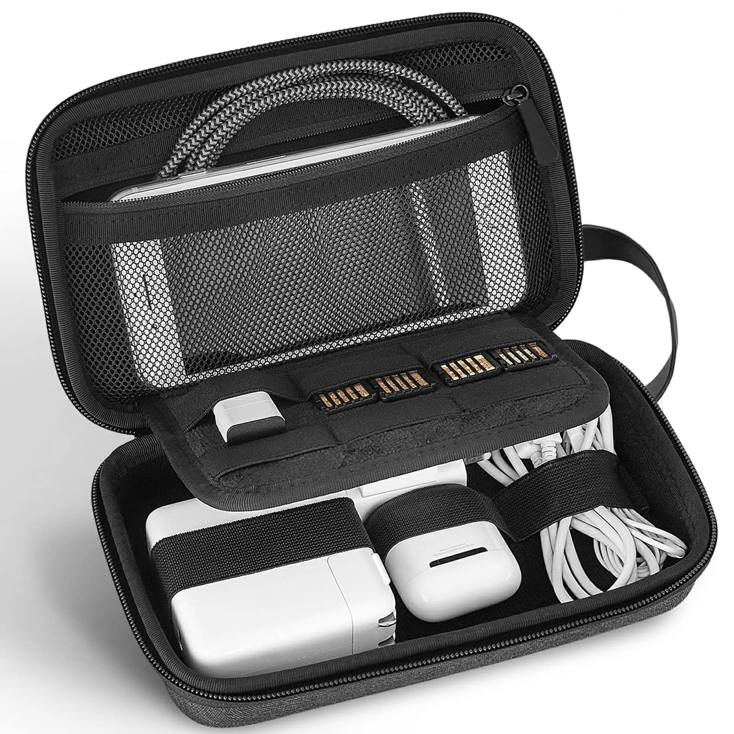JETech Travel Accessories Organizer Case, Gadget Pouch Portable Electronic Pouch for MacBook Power Adapter, Cable, Stylus Pen, SD Card, Power Bank, USB Flash Drive