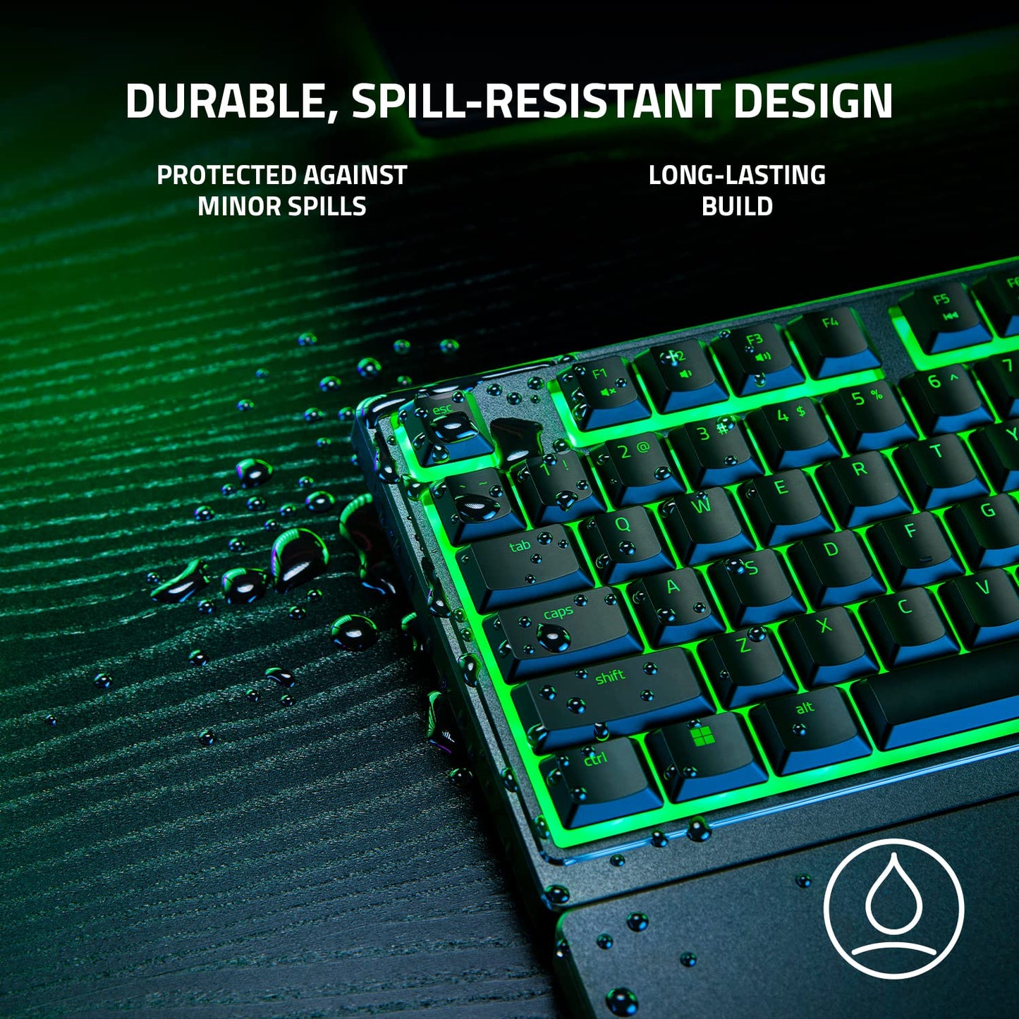 Razer Ornata V3 X - Low Profile Gaming Keyboard (Silent Membrane Switches, UV-Coated Keycaps, Durable, Spill-Resistant Design, Ergonomic Writst Rest) UK Layout | Black
