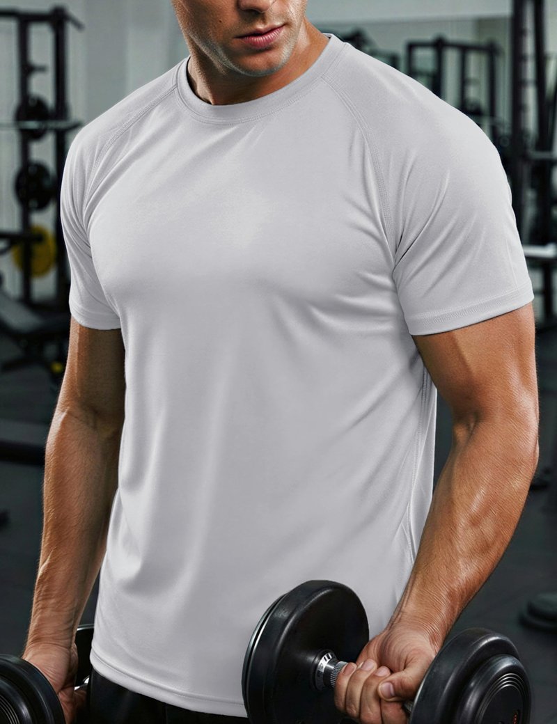 MAGCOMSEN Mens Sun Shirts Short Sleeve Rash Guard Quick Dry Lightweight T Shirt Gym Athletic Workout Top Light Gray, L