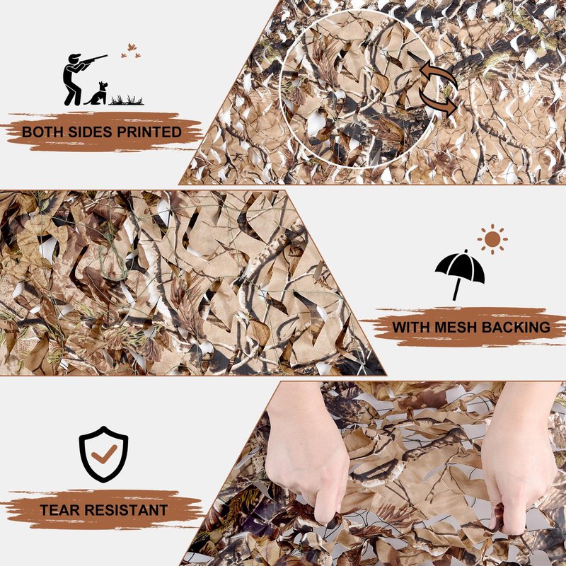 Camo Netting Camouflage Netting with Mesh Backing Military Camo Nets Sunshade Fence Tarp Net Lightweight Great for Duck Hunting Blind Shooting Photography