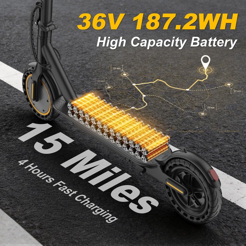 WERHY Electric Scooter, 500W/800W/1000W Powerful Motor & 19/22 MPH Top Speed, 16/25 Miles Range, Folding E Scooter with Dual Braking for Teens and Adults