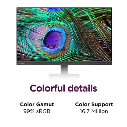 Lenovo L22e-40 Monitor, 21.45” FullHD Resolution, 250 nits Brightness, 75Hz Refresh Rate, AMD FreeSync, HDMI and VGA Ports, Tilt-Adjustable Stand, Natural Low Blue Light, Cloud Grey
