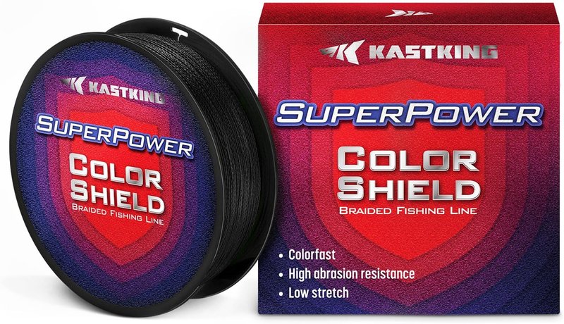 KastKing Superpower ColorShield Braided Fishing Line - Colorfast, Smooth & Strong 100% UHMWPE Fiber | 300 Yards, High Abrasion Resistance