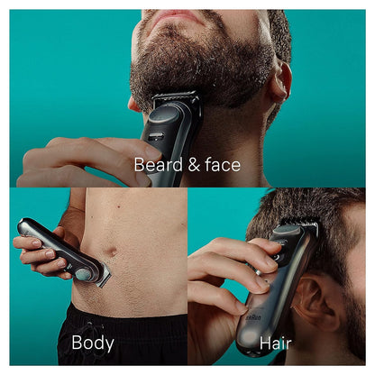Braun All-in-One Men's Shaving Kit Series 9 9440, 13-in-1 Beard, Face, Nose, Ear Trimmer, Hair Clippers, Body Groomer and Manscaping