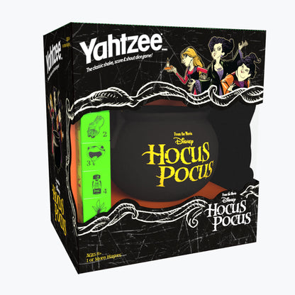USAOPOLY YAHTZEE: Disney Hocus Pocus | Collectible Witch~'s Caldron Dice Cup Classic Family Game Based on Film Great for Night Officially-Licensed & Merchandise, Black