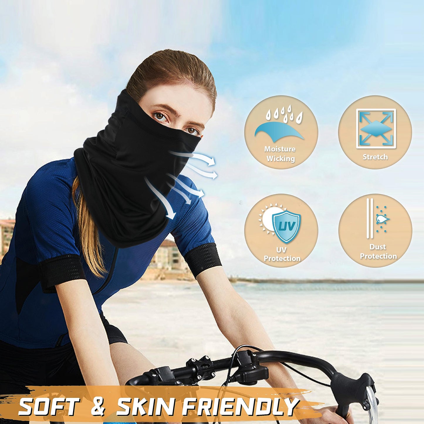 6 Pack Neck Gaiter Bandana Face Mask: Cooling Gator Mask for Outdoor Protection Breathable Face Cover Neck Scarf Protect from Dust Sun for Men Women Fishing Cycling Facemask Gaitor Balaclava, Pink