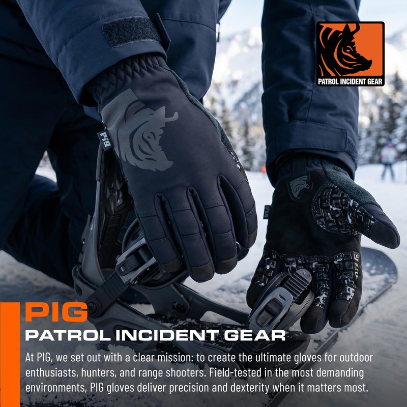 PIG FDT Full Dexterity Cold Weather Gloves, Insulated, Touchscreen Compatible, Silicone Grip, for Shooting Sports, 1 Pair
