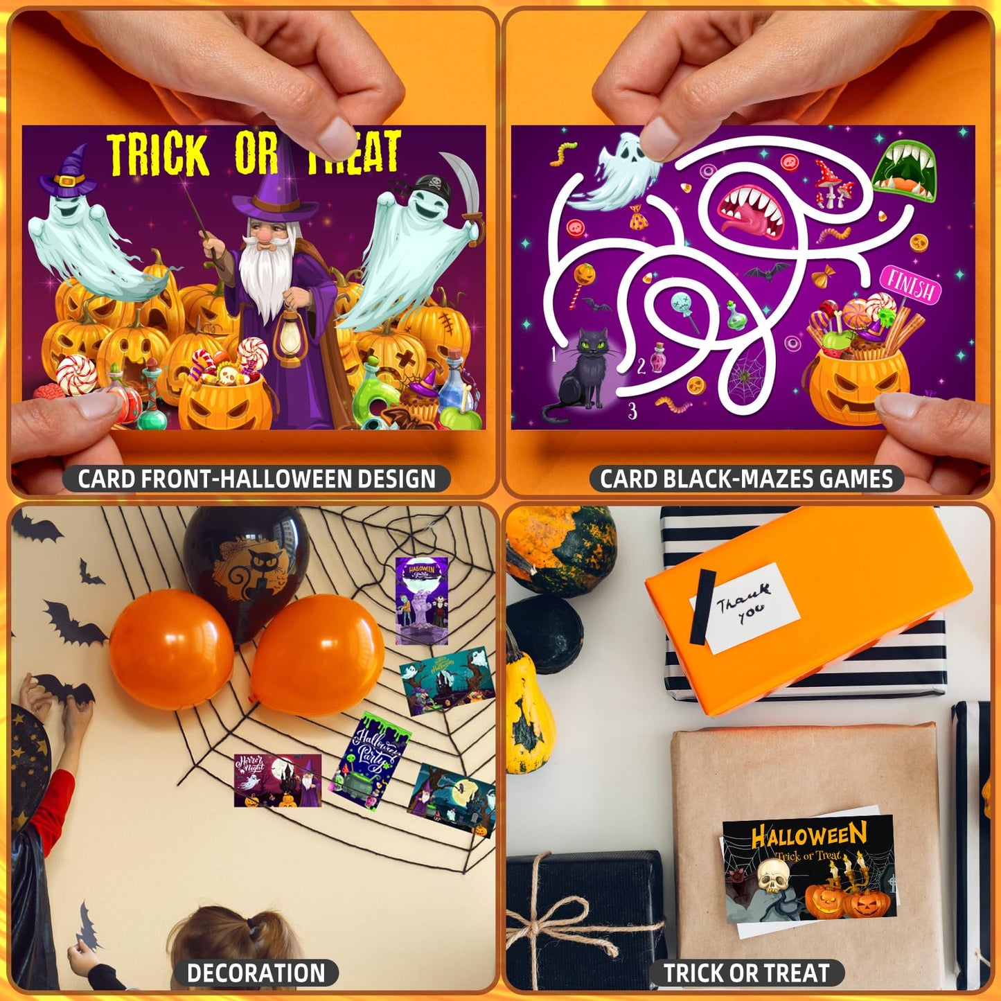 TOANWOD 24PCS Halloween Party Favors Mini Fidget Pop Keychain: Halloween Toys Bulk Cheap - Trick or Treat Toys Non Candy - Goody Bag Stuffers for Kids Classroom School Prizes (24Keychains + 24Cards)