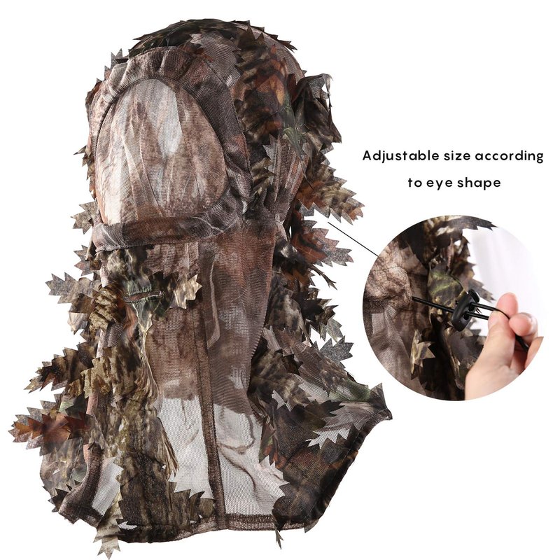 Ghillie Camouflage Leafy Hat 3D Full Face Mask Headwear Turkey Camo Hunter Hunting Accessories