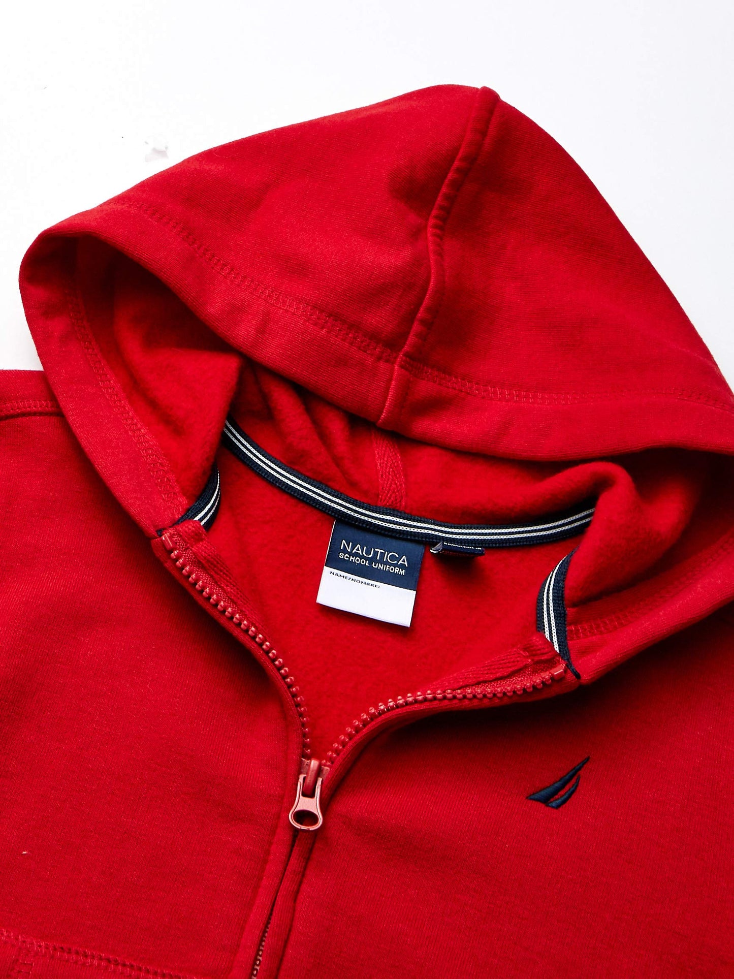 Nautica boys Fleece Zip-up Hoodie Hooded Sweatshirt, Open Red, 18-20 US