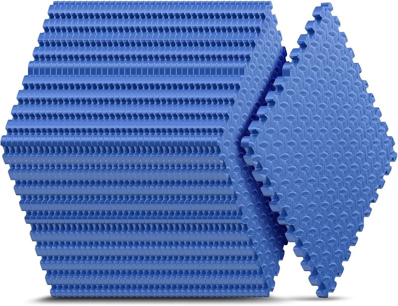 32 Pack Interlocking Foam Exercise Mats - Durable EVA Puzzle Tiles for Home Gym & Kids' Play Areas | Blue, 24 in x 24 in x ½ in
