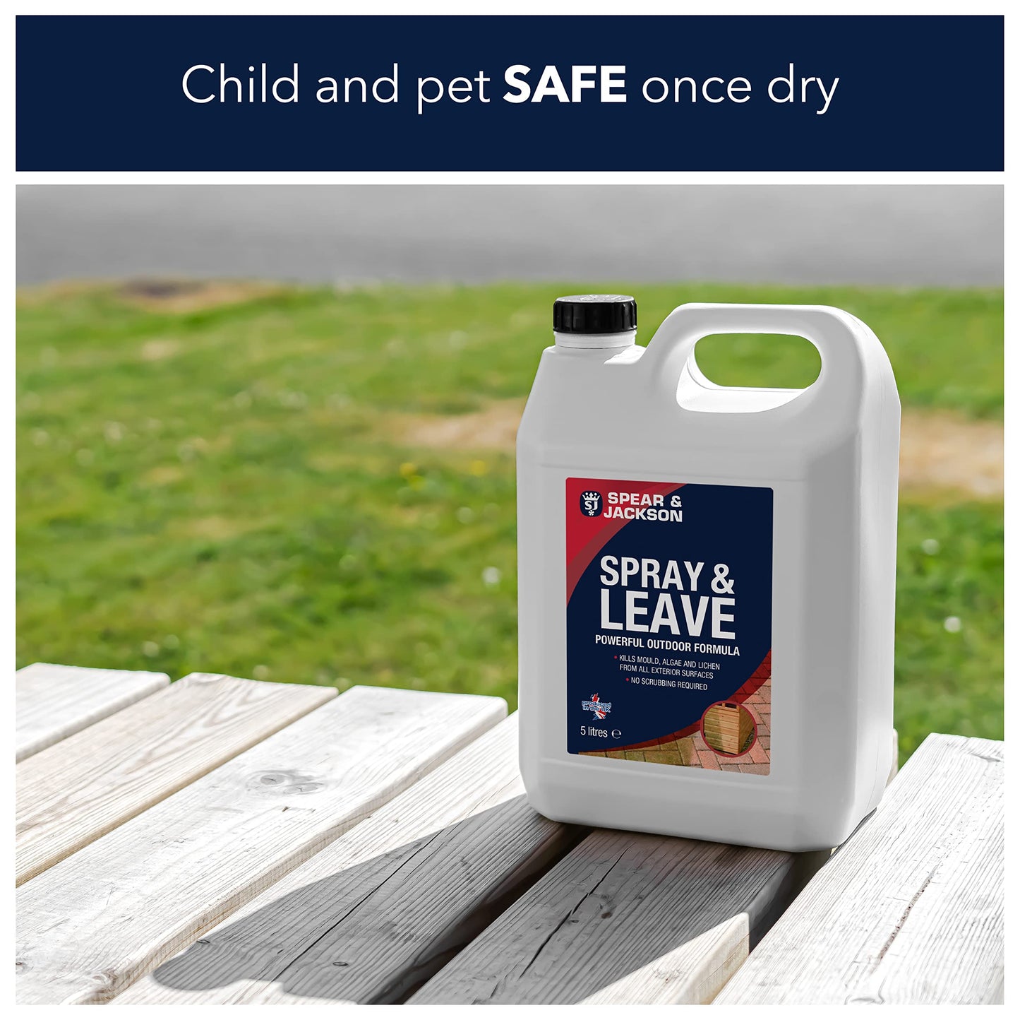 Spear and Jackson - Spray and Leave Concentrate 2 x 5 Litres - Kills Mould, Algae & Lichen From All Exterior Surfaces