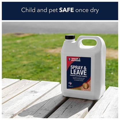 Spear and Jackson - Spray and Leave Concentrate 2 x 5 Litres - Kills Mould, Algae & Lichen From All Exterior Surfaces