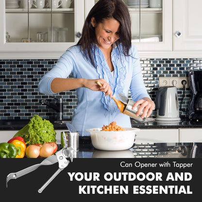 Chef Craft Select Can Opener with Tapper, 6.5 inches in length, Nickle Plated