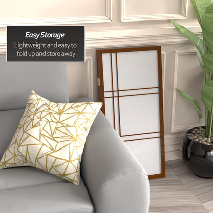 3 ft. Short Double Cross Shoji Screen - Walnut - 3 Panels