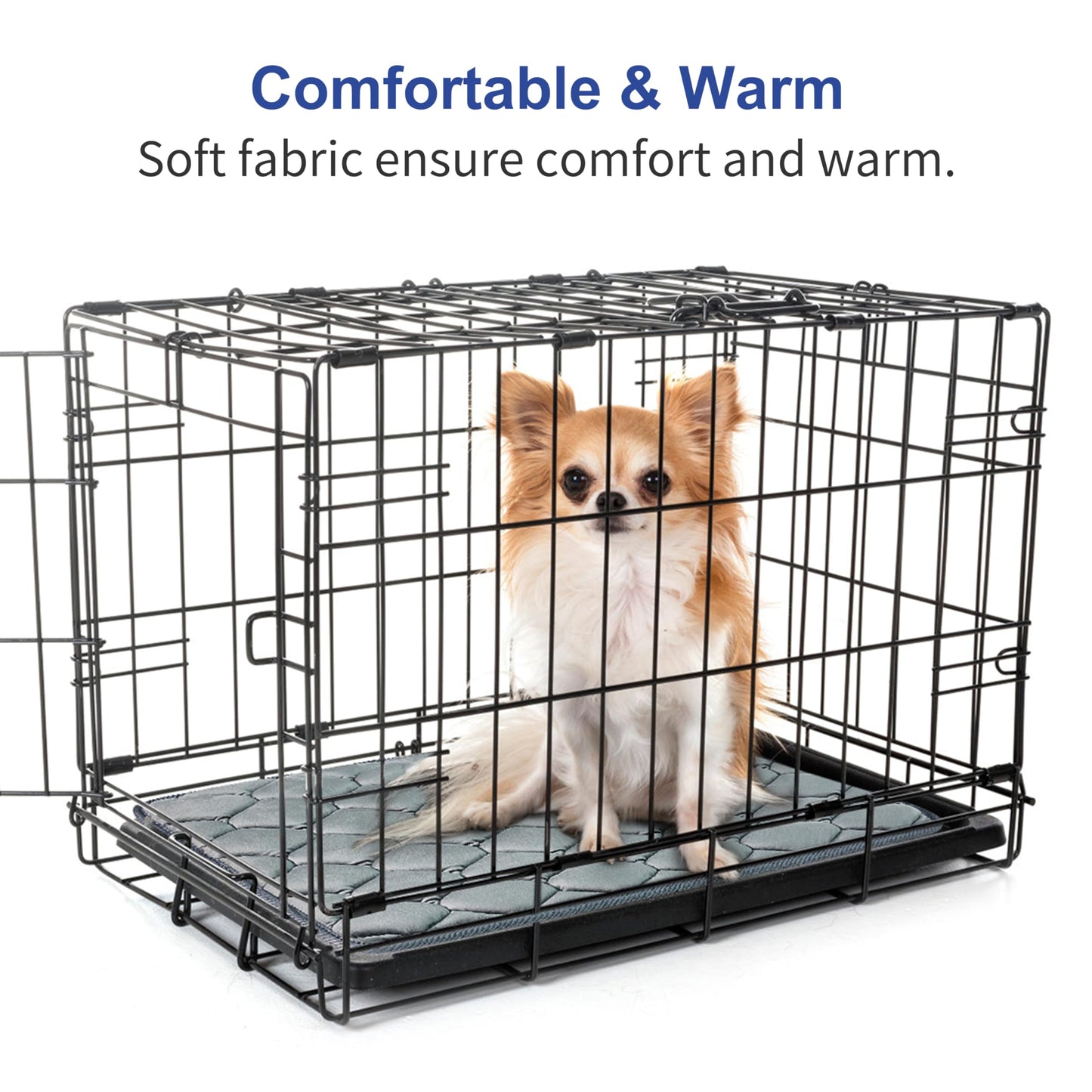 Geegoos Dog Crate Mattress,Washable Soft Kennel Pads,Pet Bed Blanket Dog Crate Mat Suitable for 36 inch Cage,Dog Bed Mats for Large Dogs and Cats(89x56cm,Grey)
