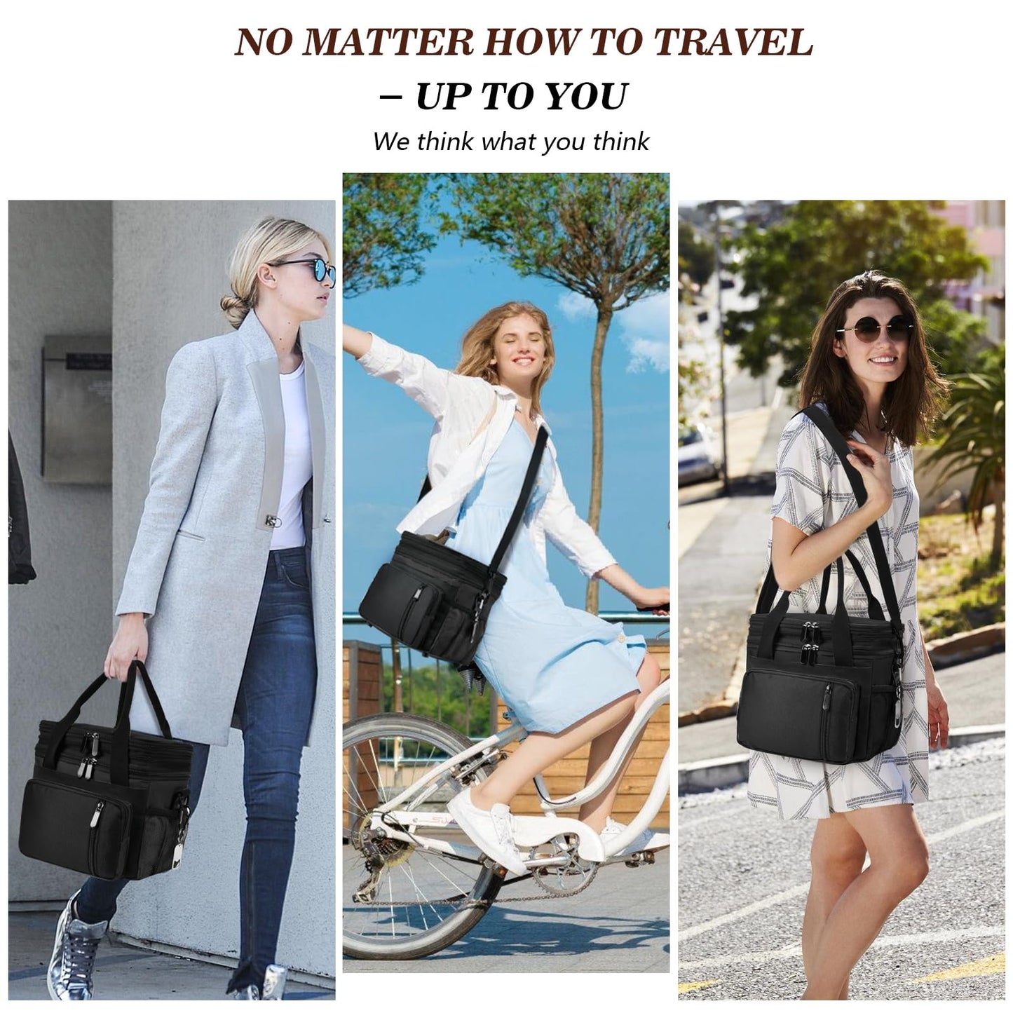 BAGNN Lunch Box & Lunch Bag for Men Women, Large Insulated Adult Lunch Box, Leakproof Cooler Lunchbox with Bottle Opener for Work Picnic Beach, 16L, Black