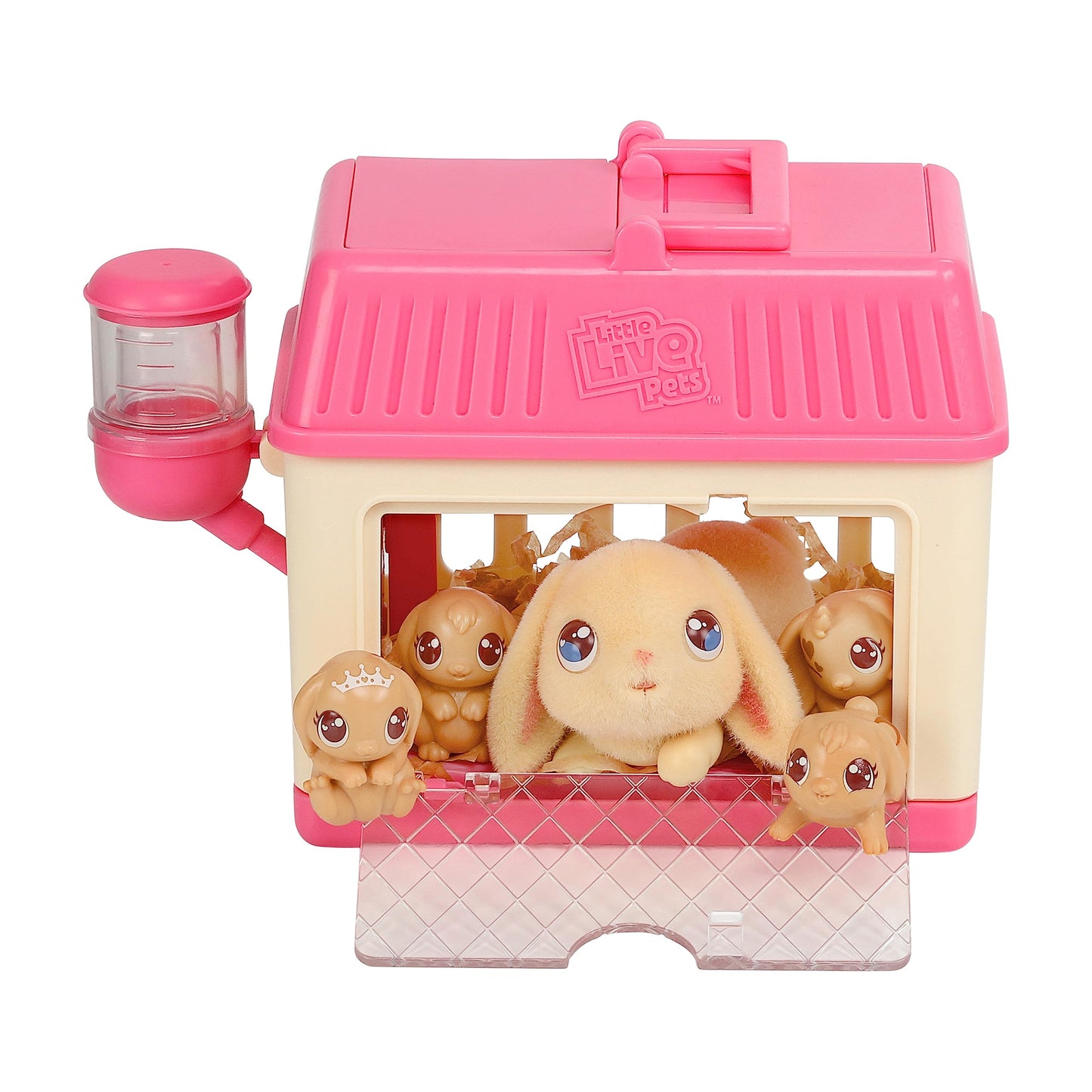 Little Live Pets - Mama Surprise Minis, Feed and nurture a Lil' Bunny Inside their Hutch so she can be a Mama, She has 2, 3, or 4 Babies with Surprise Accessories to Dress Up the Babies,