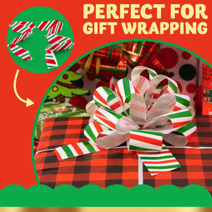 JOYIN 24 PCS Christmas Pull Bows for Gift Wrapping 4.7", Gift Wrap with Ribbon Pull Bows, Easy and Fast Wrapping Accessory for Xmas, Baskets, Wine Bottles, Present, Florist, Bouquet Decoration