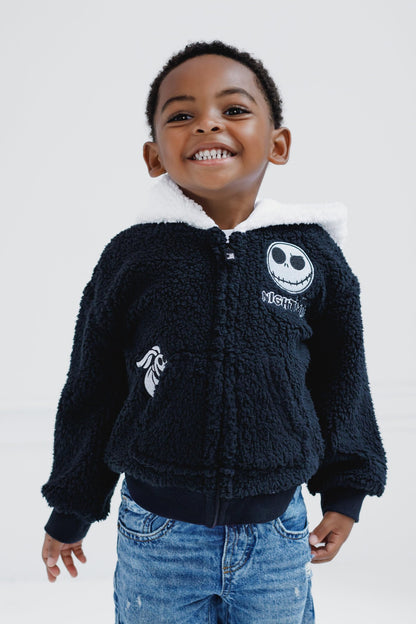 Disney Nightmare Before Christmas Jack Skellington Zero Infant Baby Boys Cozy Sherpa Cosplay Hoodie Black 18 Months