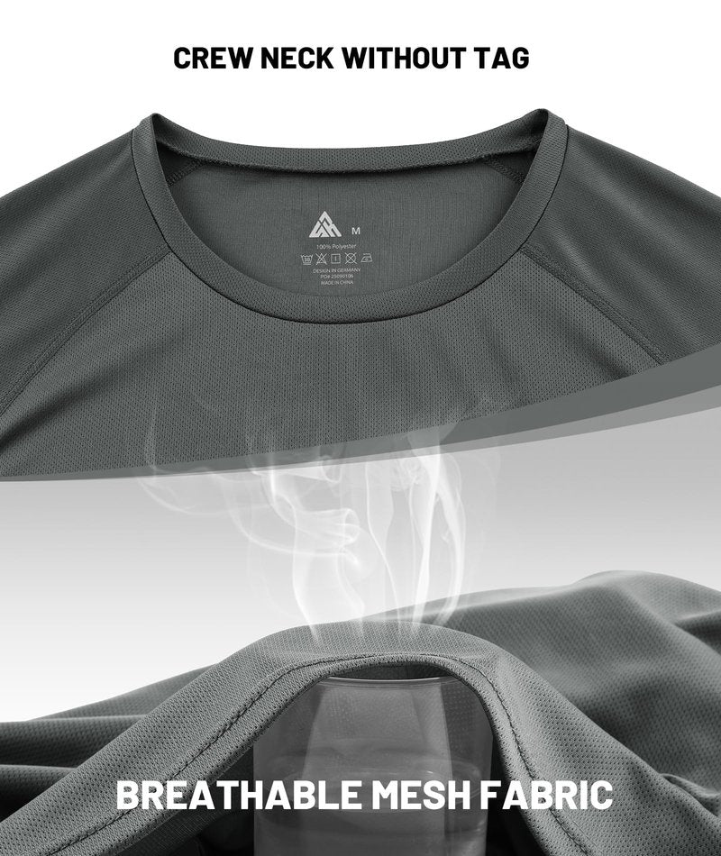 Little Beauty 5 Pack Workout Shirts for Men Mesh Fast Dry Gym Shirts Moisture Wicking Short Sleeve Running Shirts Grey/White/Black/Grey/Black XL