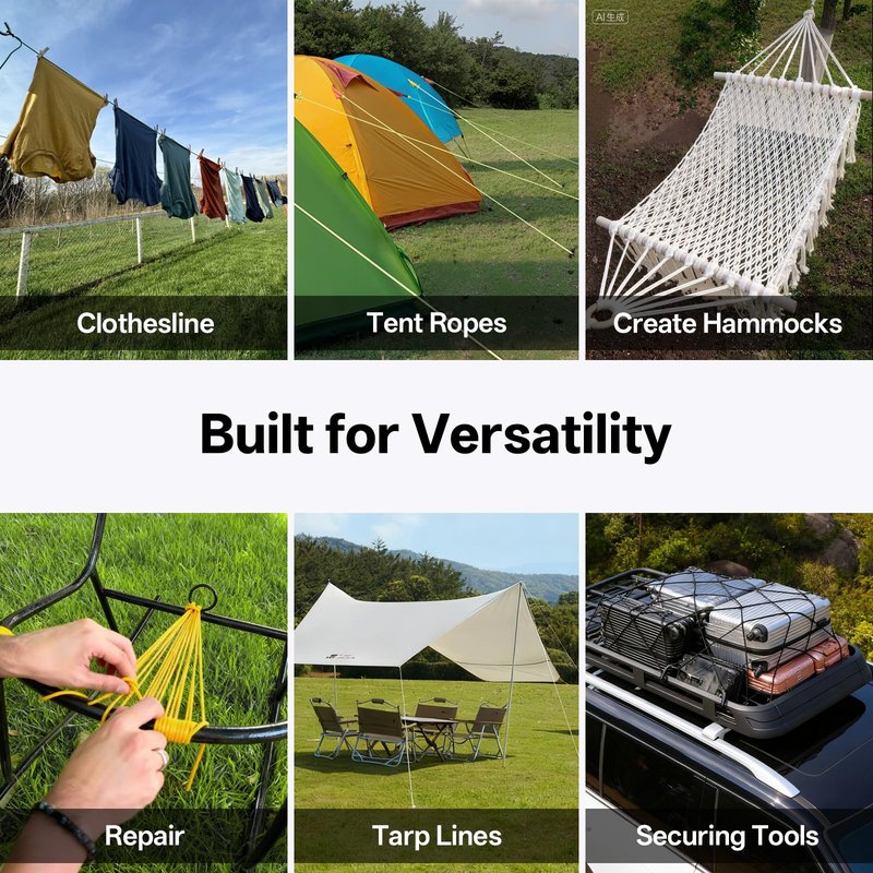 HOKINETY 1200 Paracord Rope - 4.4mm 14 Strand Nylon Parachute Spool para Cord Lanyard for Outdoor Camping Survival Utility Tent Crafting DIY Projects Fishing Clothsline Bracelet - Black 300FT